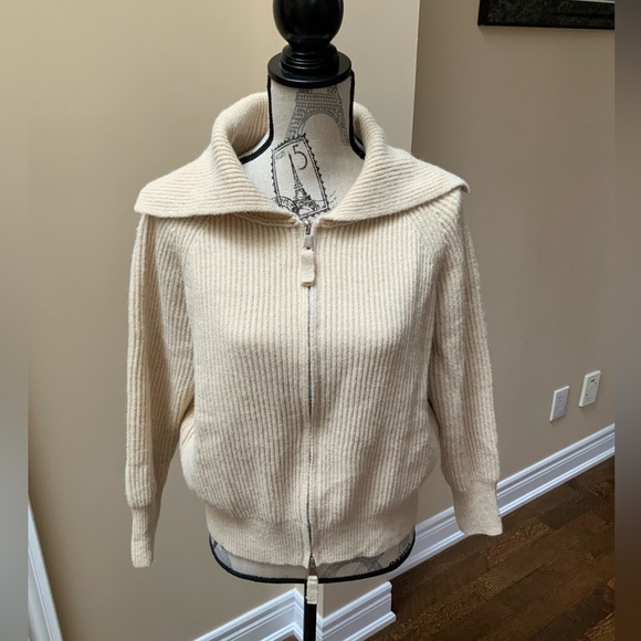 AMAZON Brand Zip Up Sweater Jacket Knit Sweater Lapel Cropped Cardigan SZ XL - Picture 7 of 15